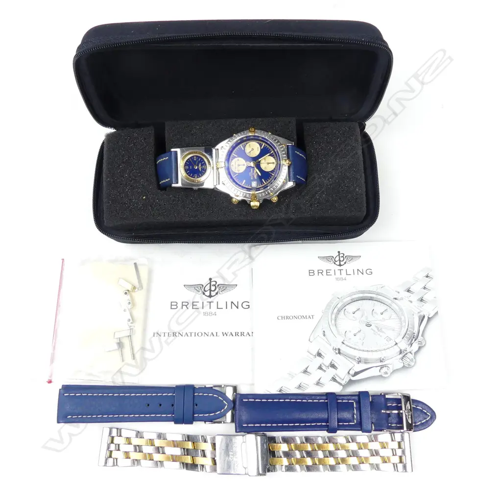 A gent's 18ct gold and stainless steel Breitling Chronomat wristwatch Image 1++