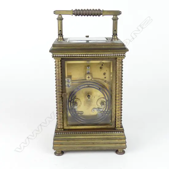 A large brass cased carriage clock