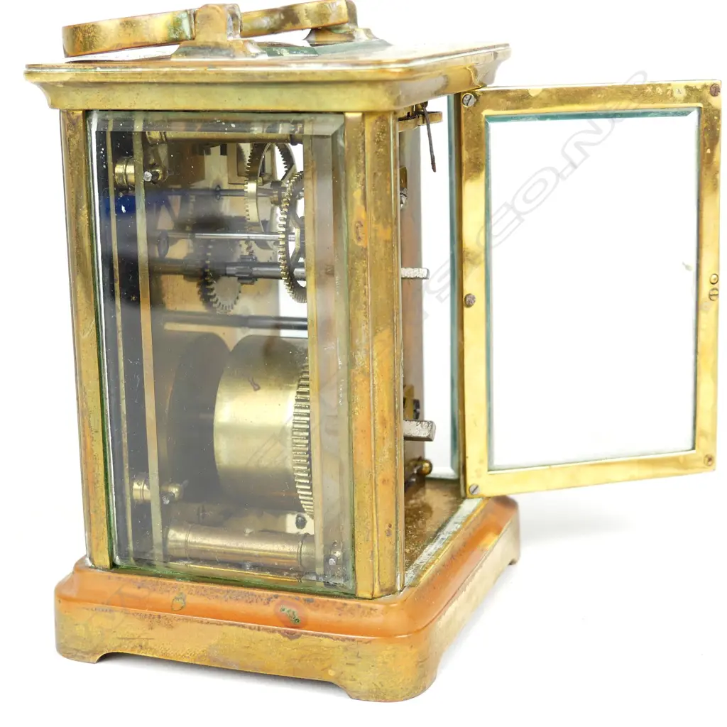 A French brass corniche cased carriage clock Image 1++