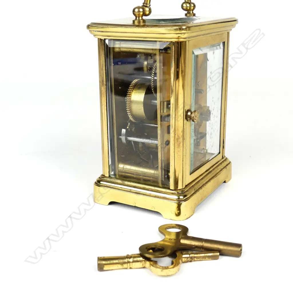 A French brass corniche cased carriage clock Image 1++