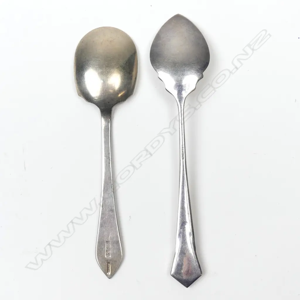 An NZ sterling silver jam spoon by Avon Plate Works and another Image 1++