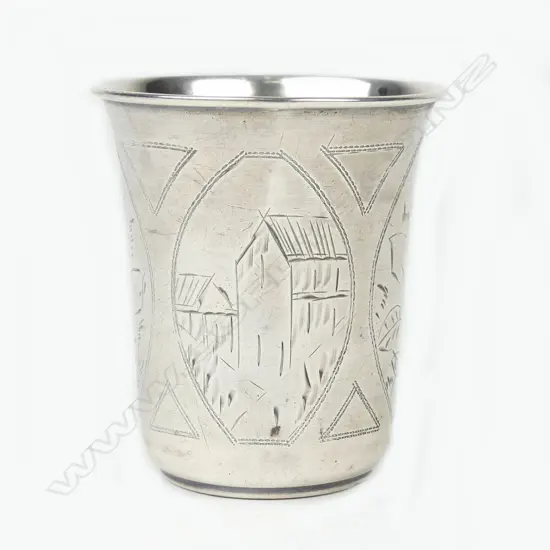 A 19thC Russian silver Kiddush cup