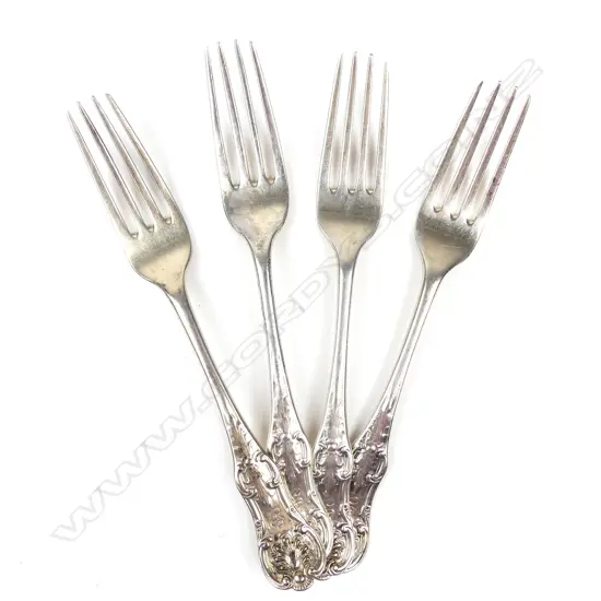 Four Scottish silver forks