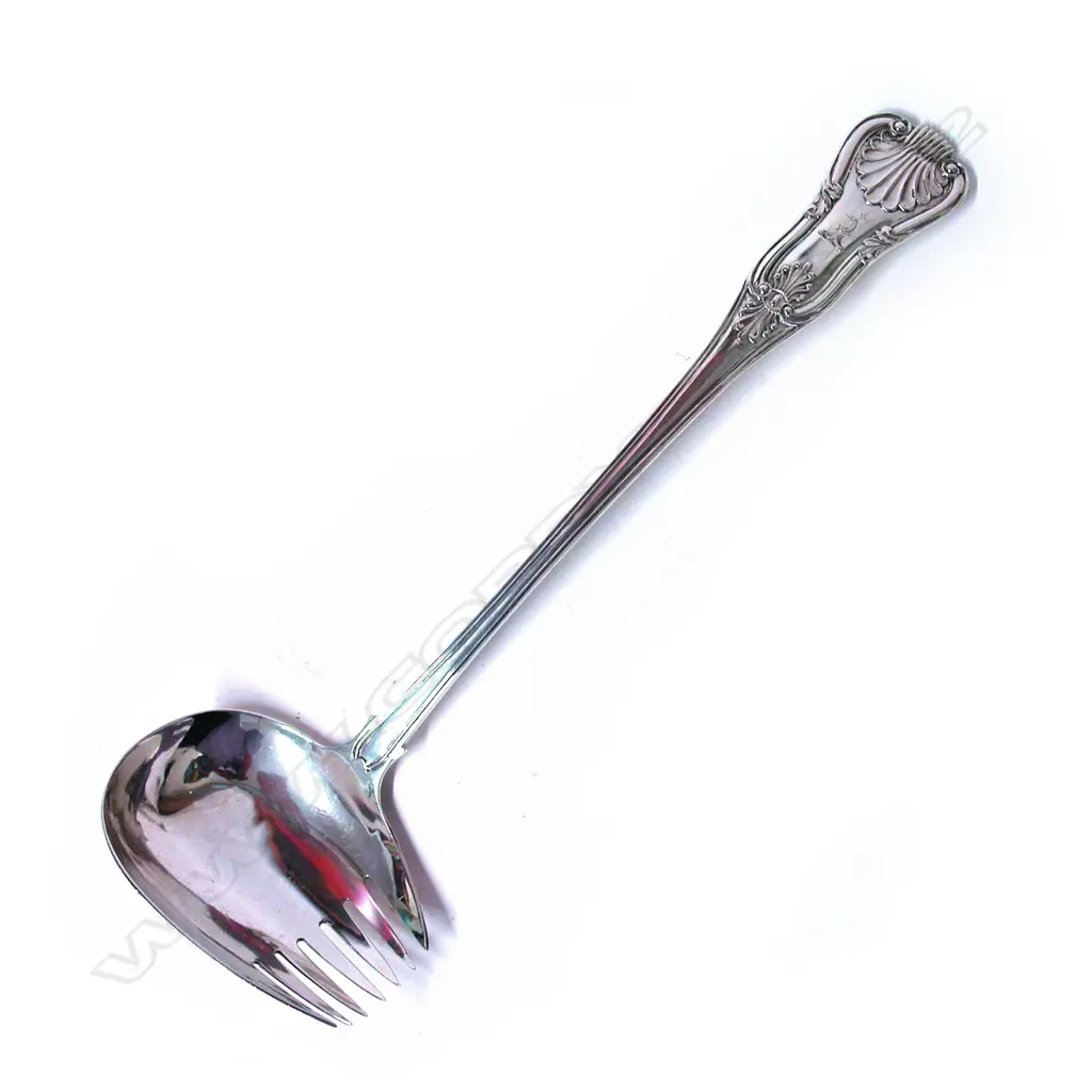 A rare George IV silver King's pattern 'runcible' serving spoon Image 1++