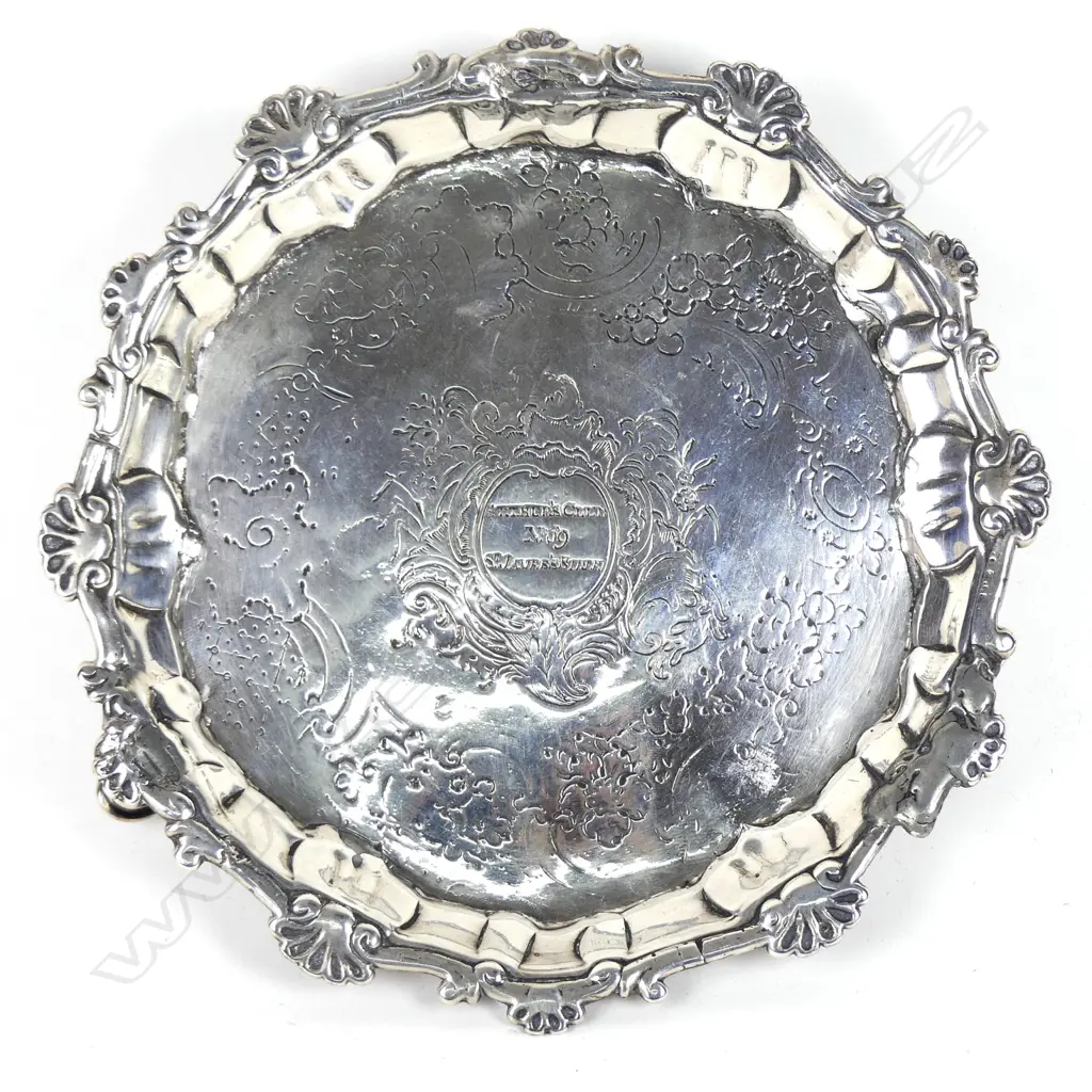 A George II silver waiter Image 1++