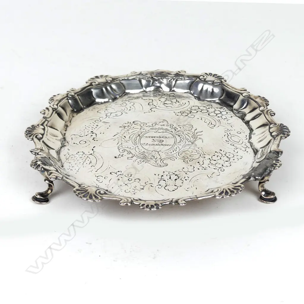 A George II silver waiter Image 1++