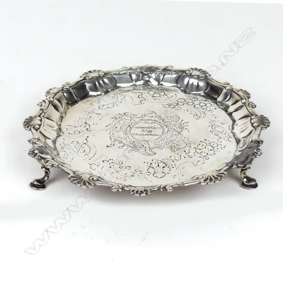 A George II silver waiter