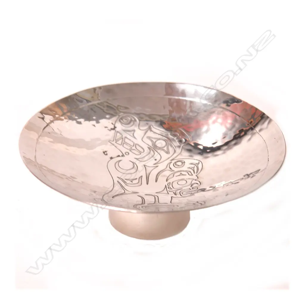 Harold Alfred (Canadian) handcrafted silver on copper pedestal bowl Image 1++