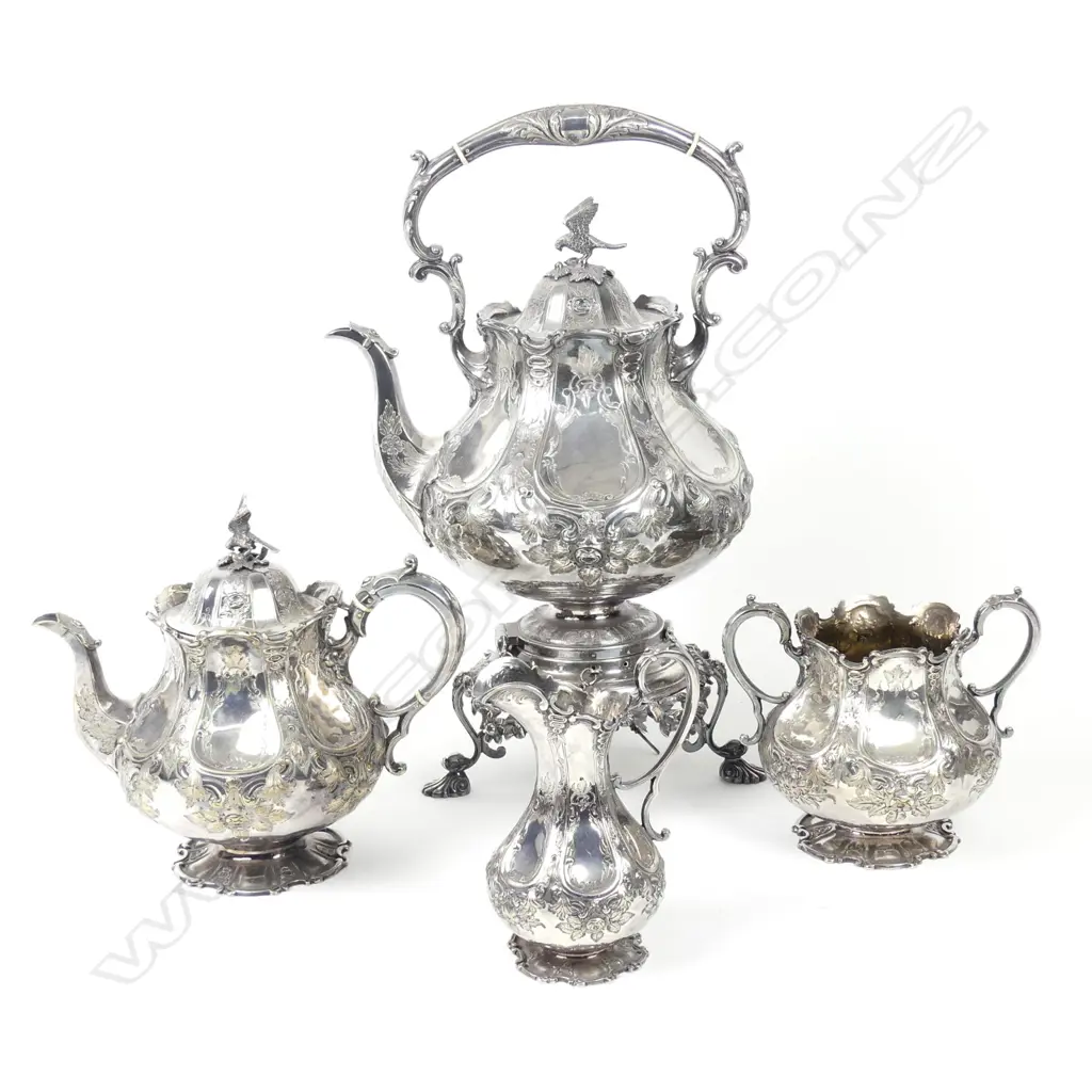A Victorian silver plate tea set Image 1++