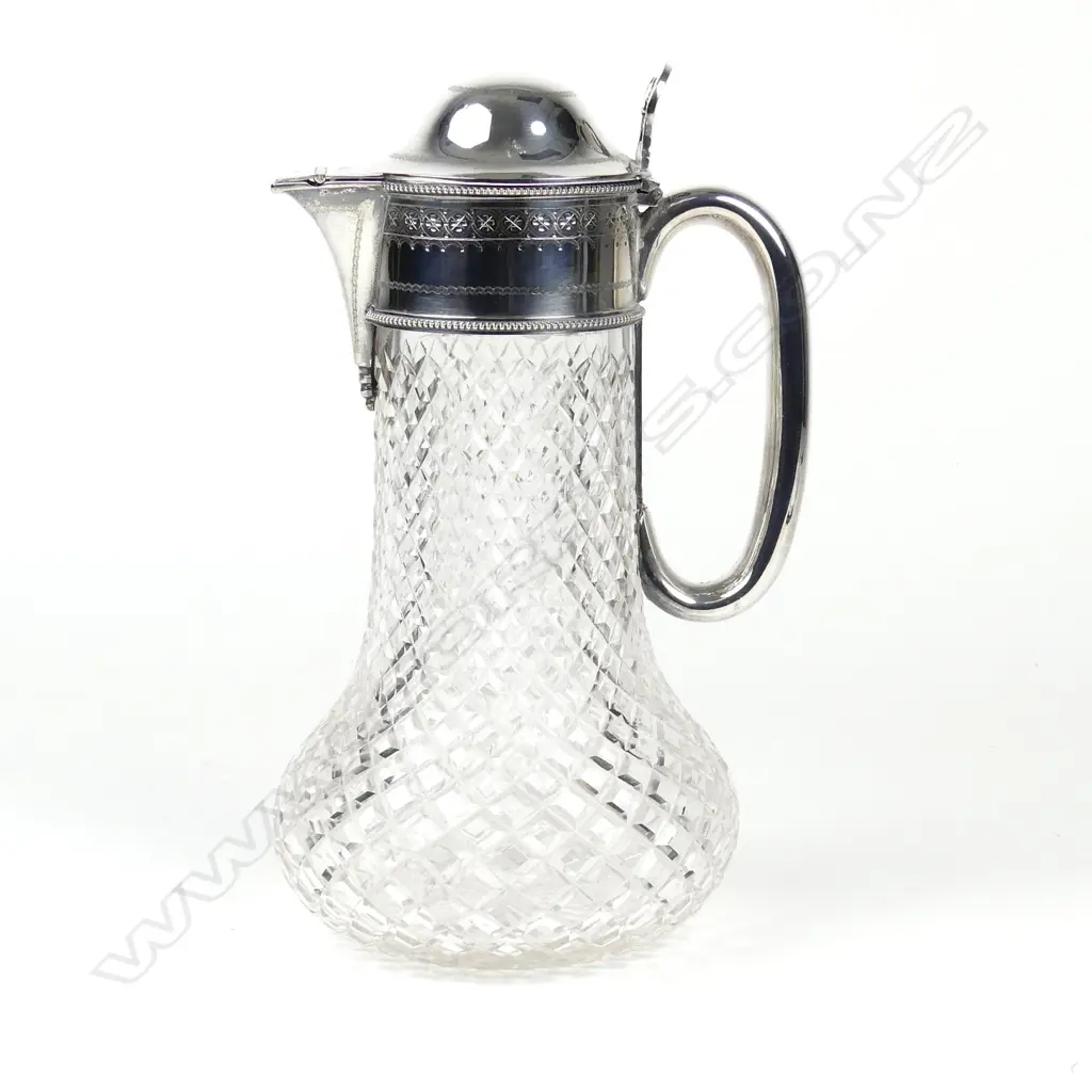 A silver plate and crystal claret jug Image 1++