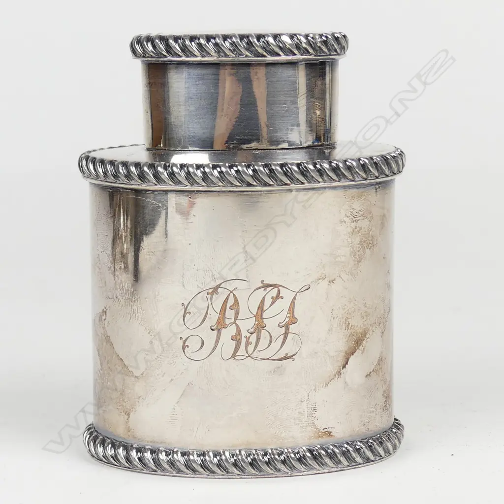A George III style Sheffield plate tea caddy Image 1++