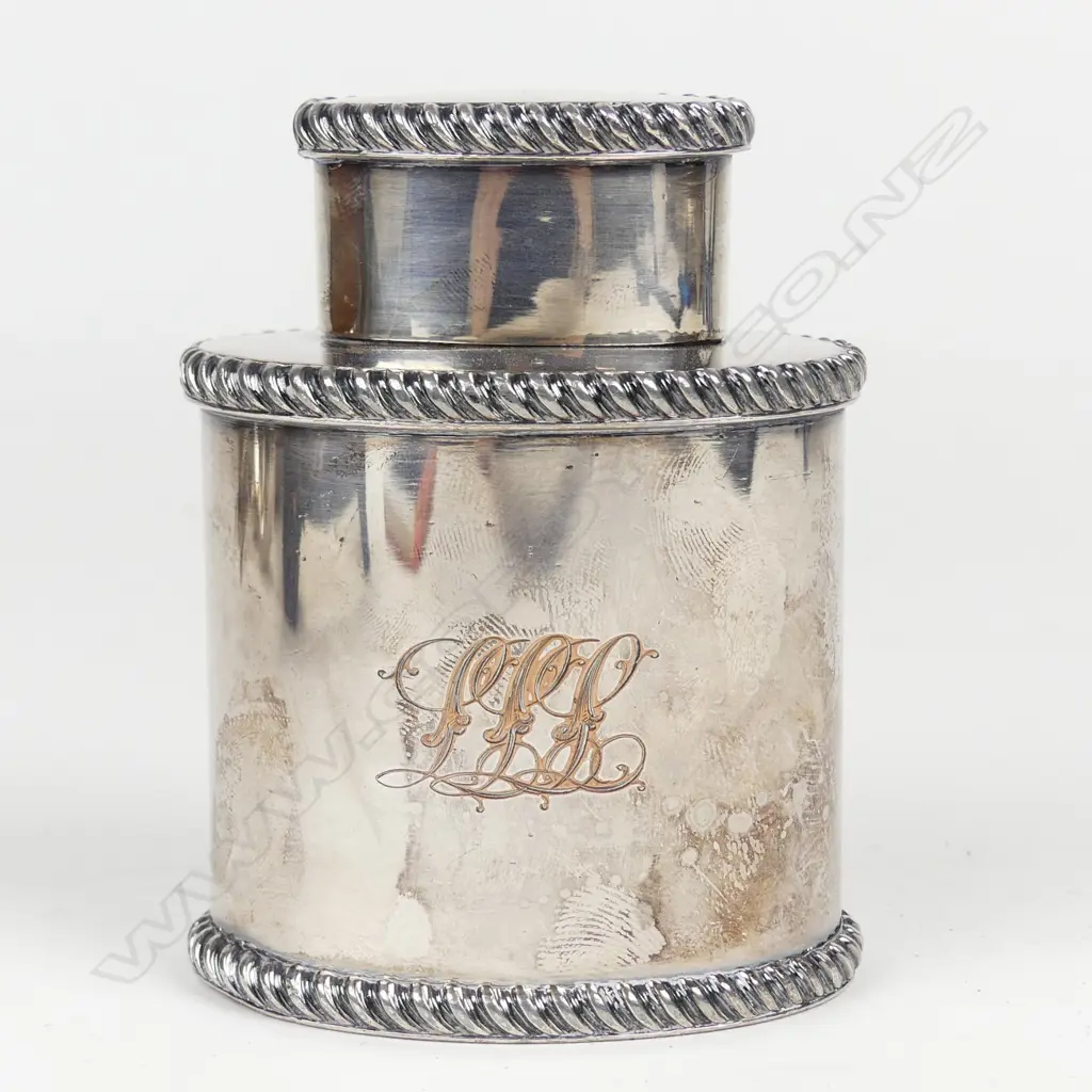 A George III style Sheffield plate tea caddy Image 1++