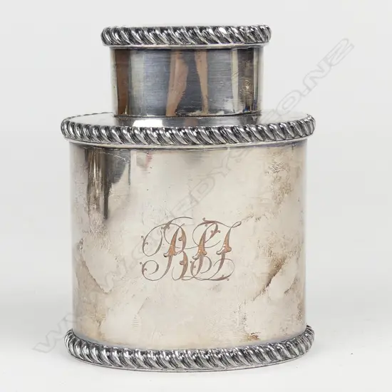 A George III style Sheffield plate tea caddy