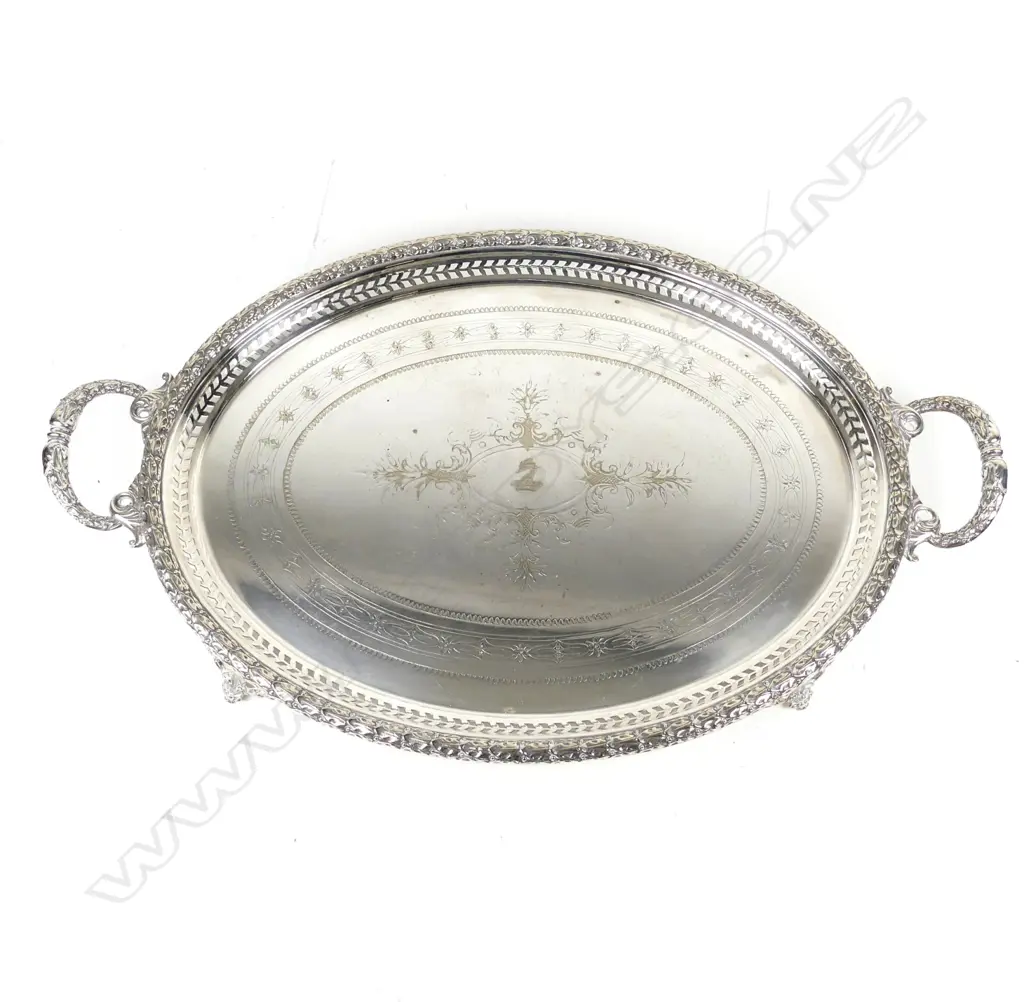 A large silver plated banquet tray Image 1++