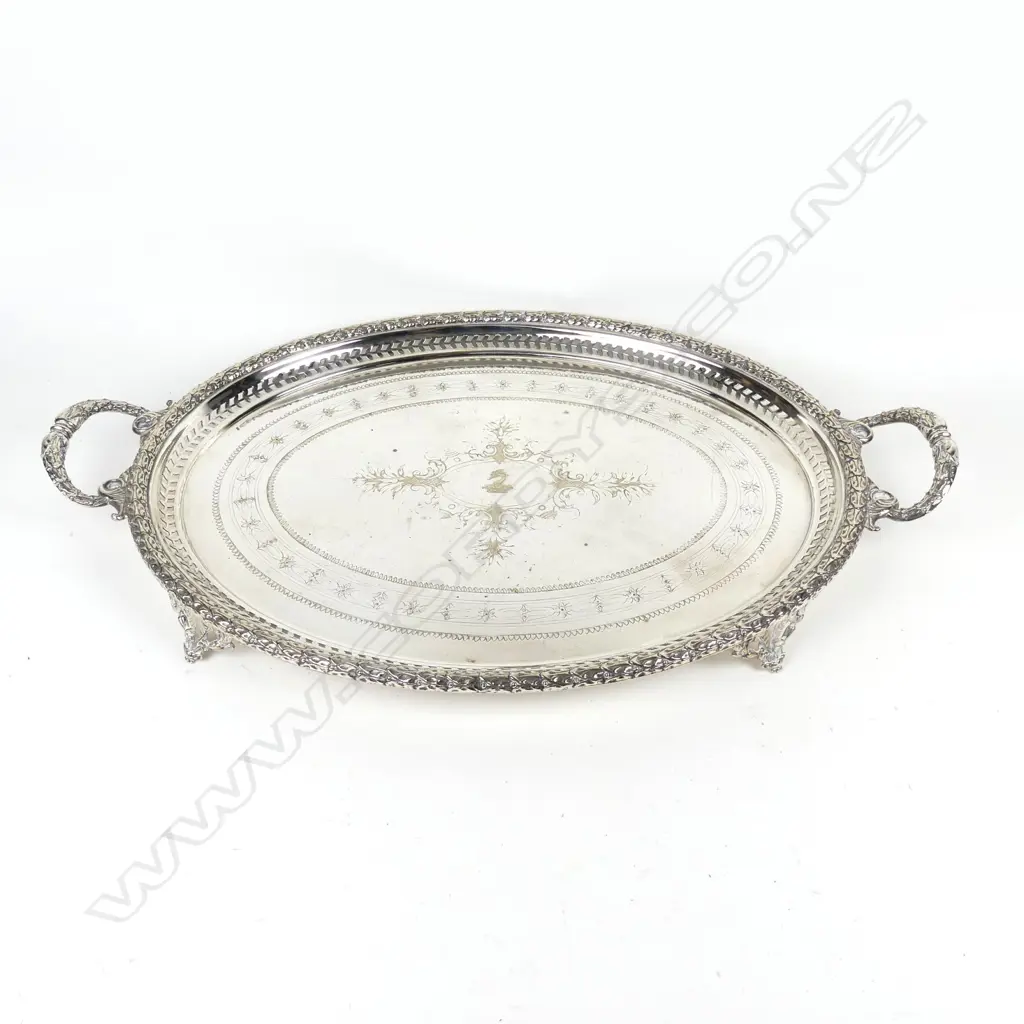 A large silver plated banquet tray Image 1++