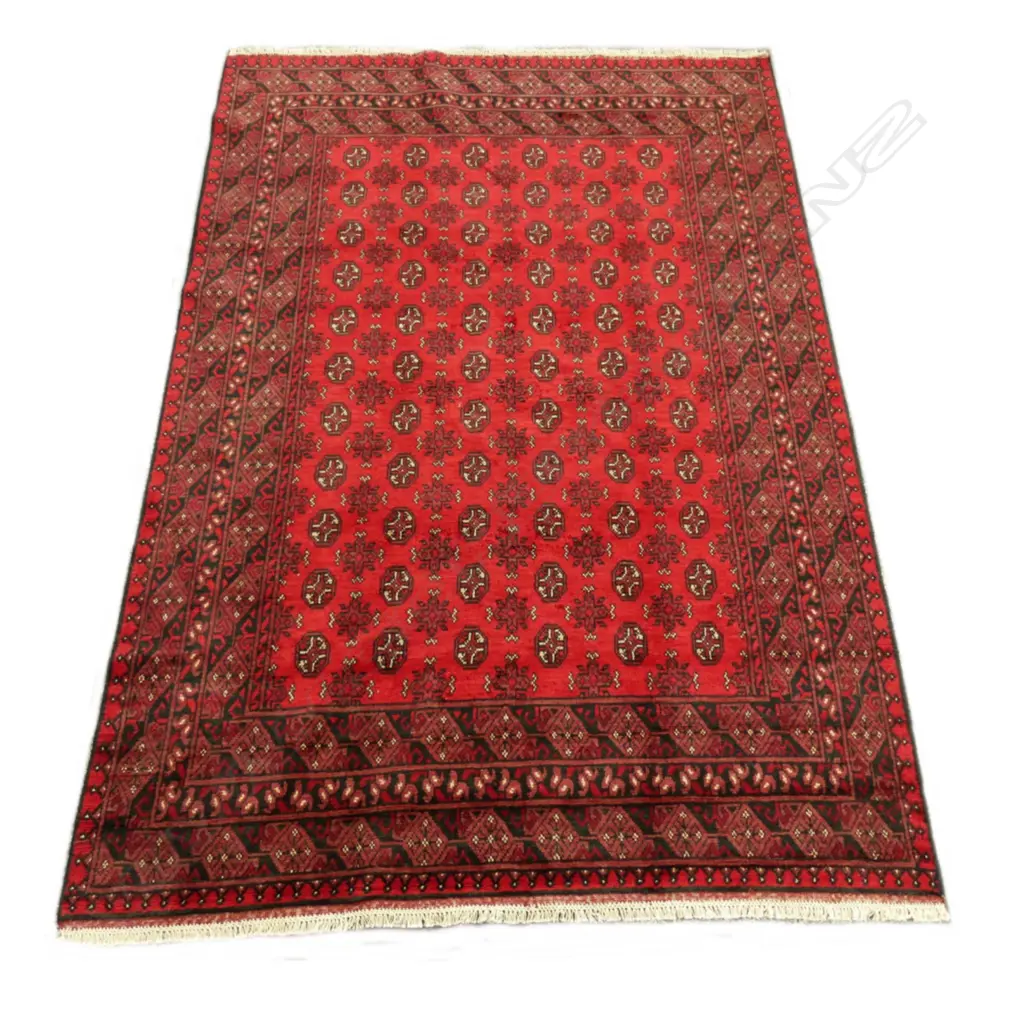 An Afghan hand knotted Turkoman carpet Image 1++