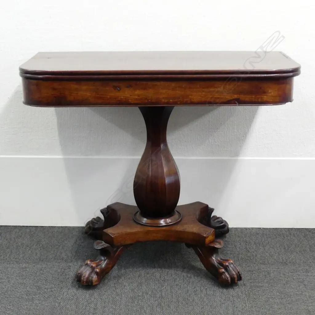 A William IV mahogany flap-top tea table Image 1++