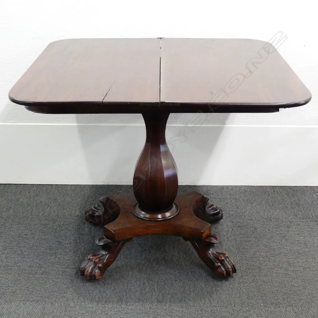 A William IV mahogany flap-top tea table Image 1++