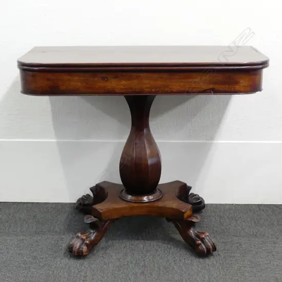 A William IV mahogany flap-top tea table