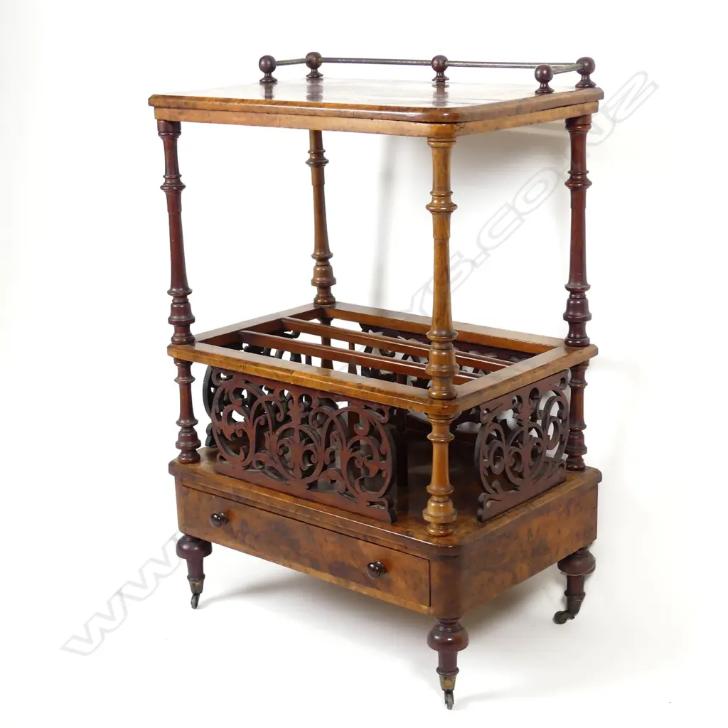 A Victorian walnut music canterbury Image 1++