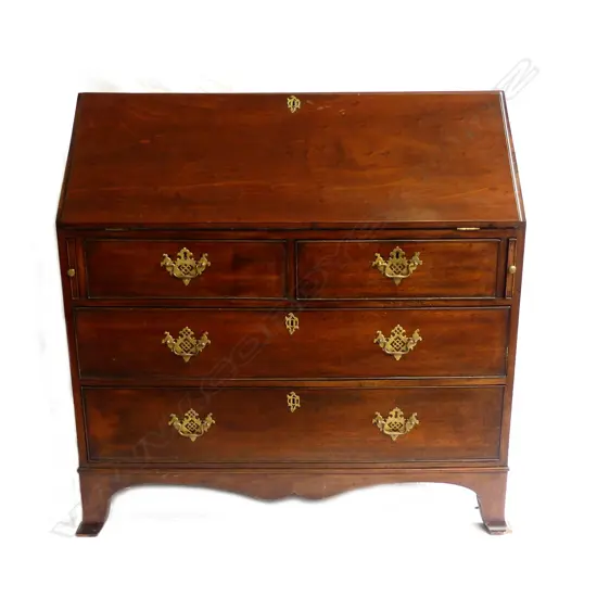 A Georgian mahogany drop front bureau