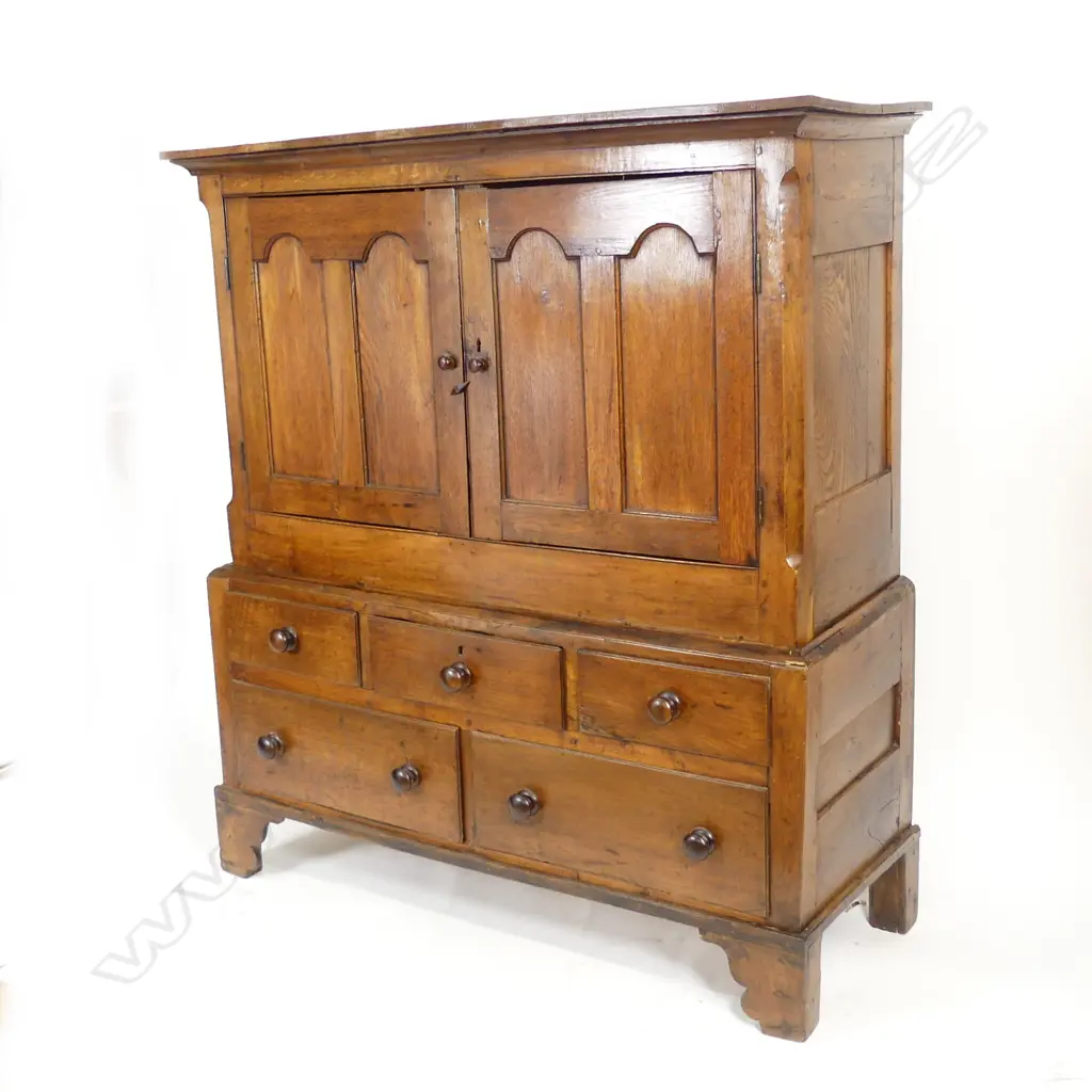 A 19thC oak housekeeper's cupboard Image 1++