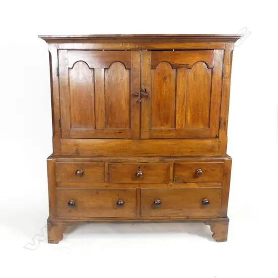 A 19thC oak housekeeper's cupboard