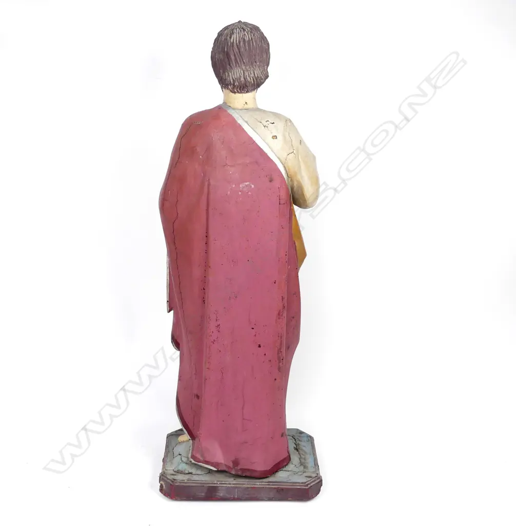 A large antique wooden statue of St. James The Greater Image 1++