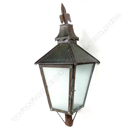 A late 19thC copper street-lamp