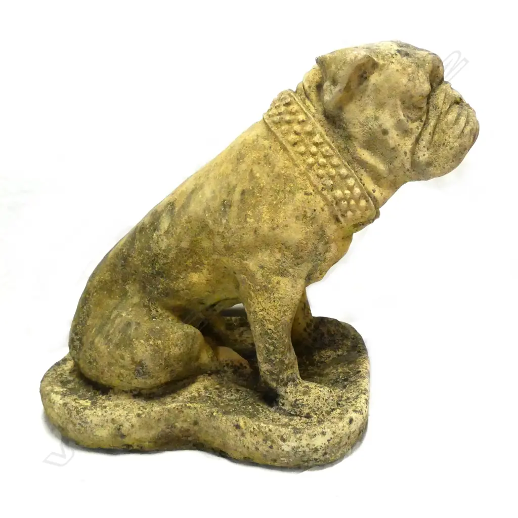 A pair of English Church stone bulldog sculptures Image 1++