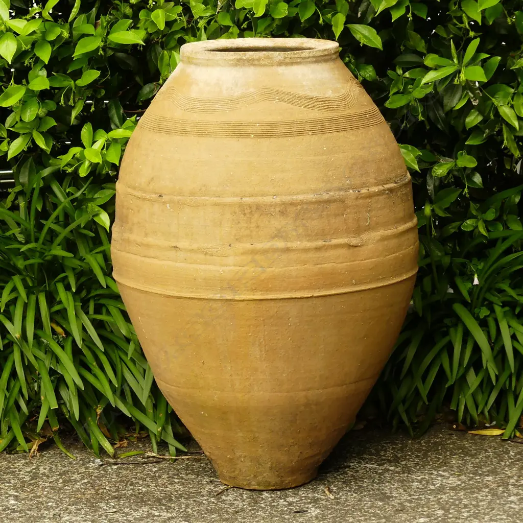 An old Turkish terracotta tall storage jar Image 1++