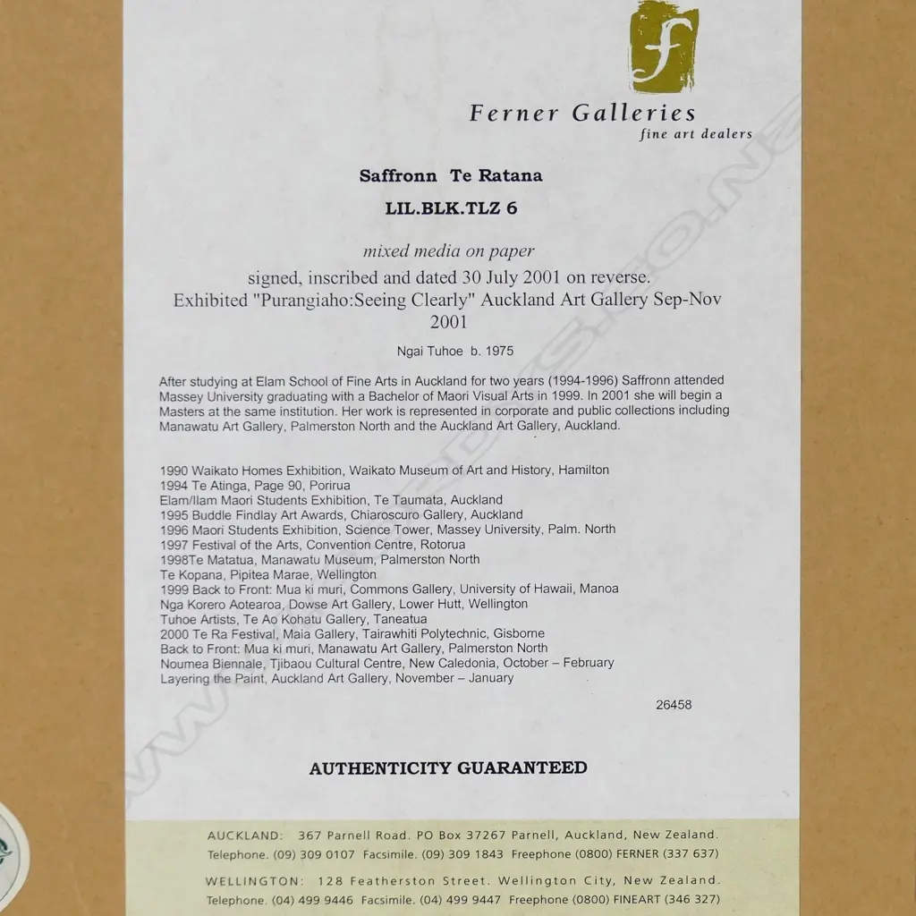 Saffronn Te Ratana (b.1974) Image 1++