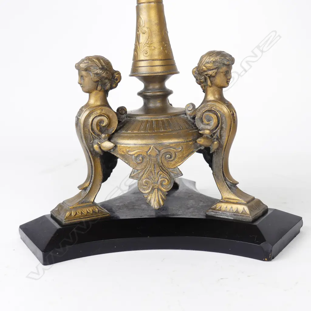 A pair of French Empire gilt metal table candelabra Image 1++