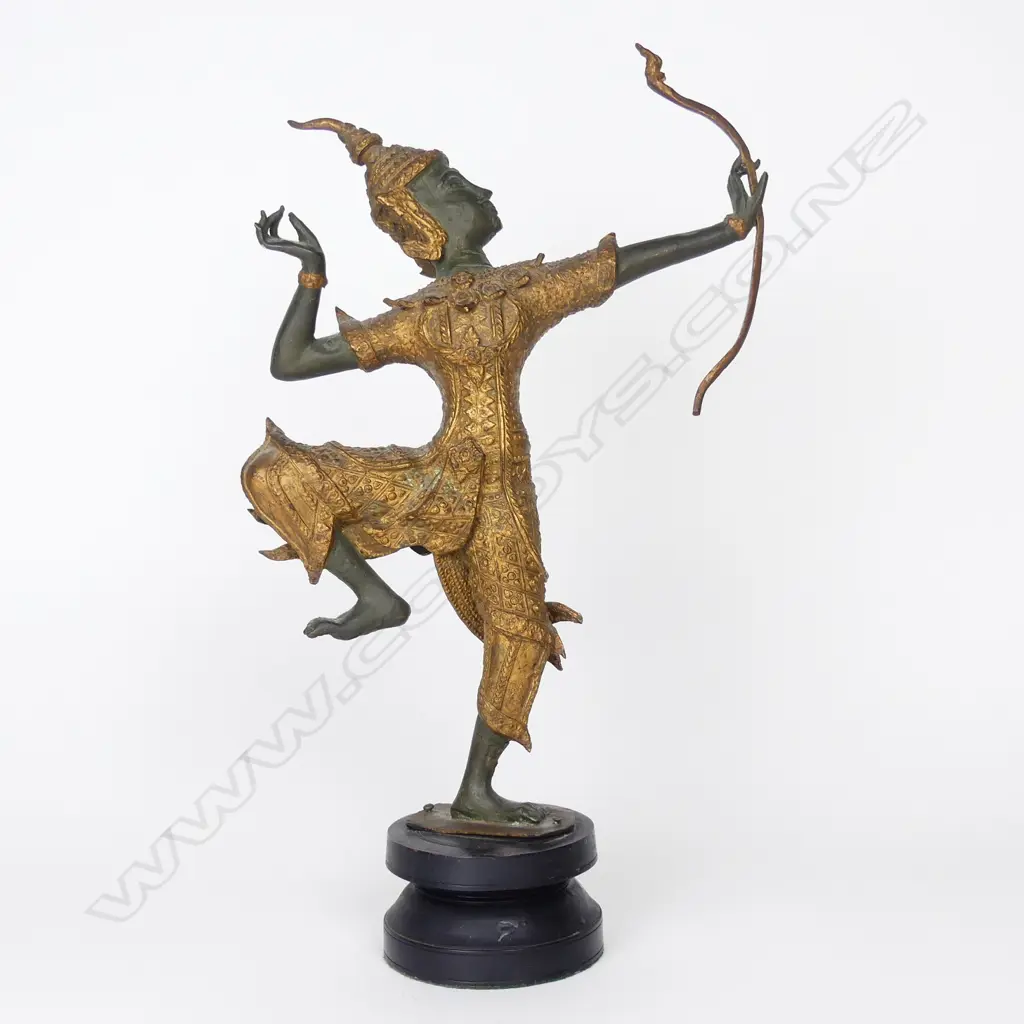 An early 20thC Thai gilt bronze figure of an archer Image 1++