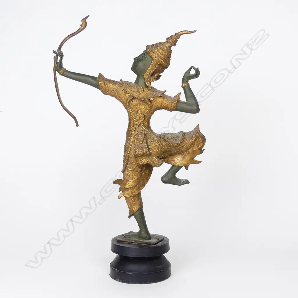 An early 20thC Thai gilt bronze figure of an archer Image 1++