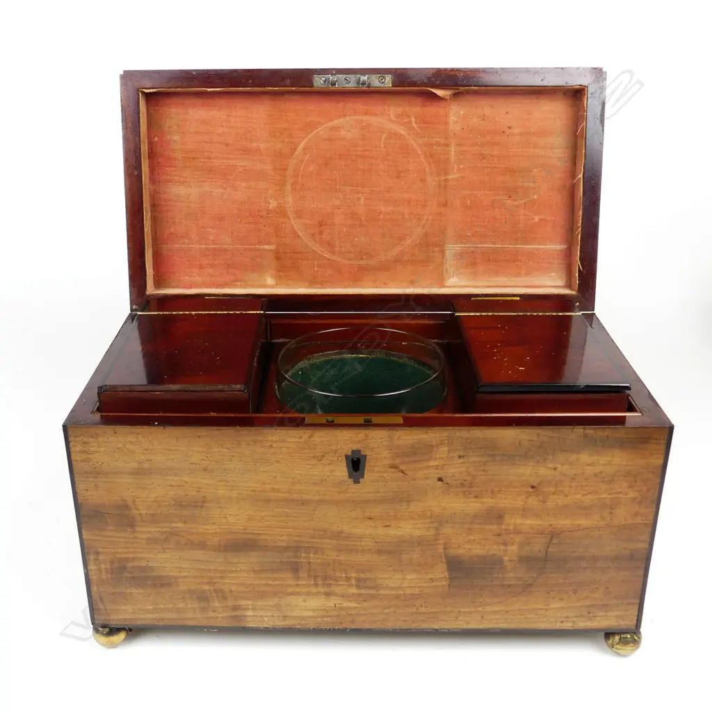 A Regency mahogany tea caddy Image 1++