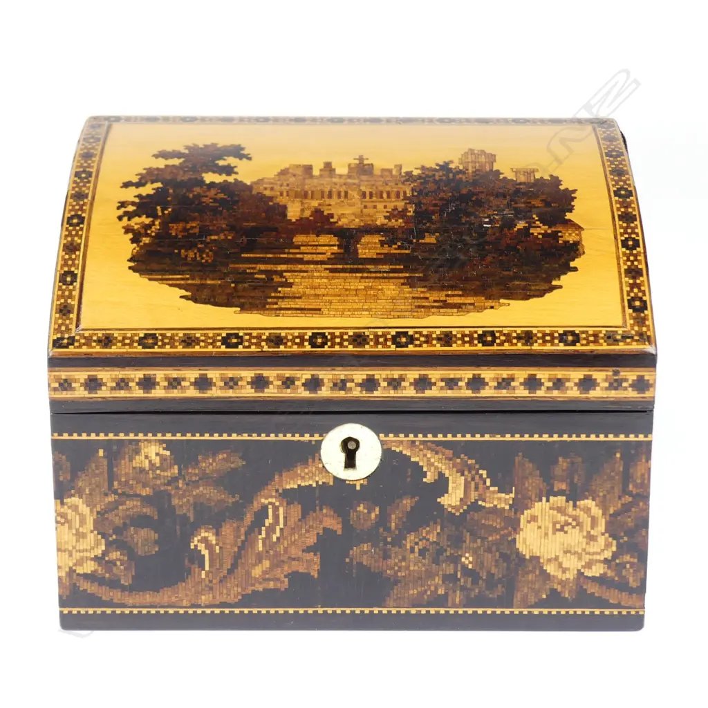 A Victorian Tunbridge ware stationery box Image 1++