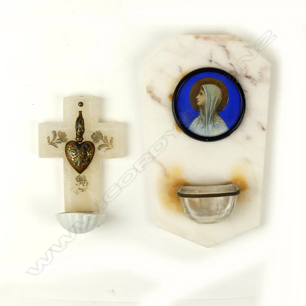 Two vintage holy water stoups Image 1++