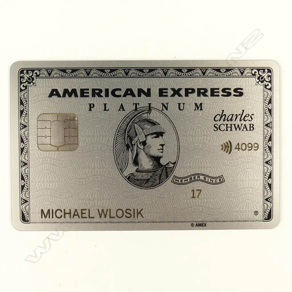 An American Express metal 'Platinum' credit card Image 1++