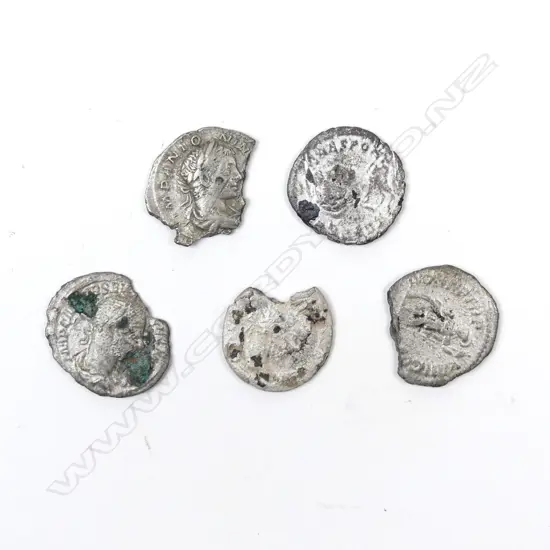 Five coins of the Severan dynasty