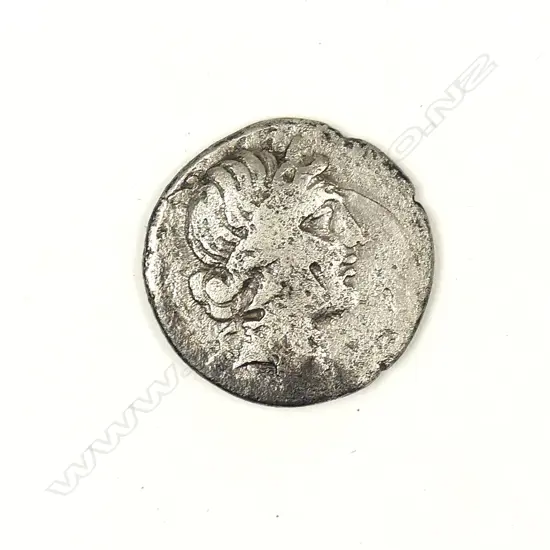 A Roman silver denarius Julius Caesar/Aeneas c.47-46BC