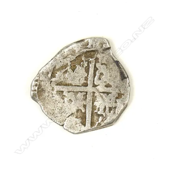 A Spanish silver cob coin