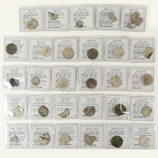 Twenty-nine French silver and copper coins