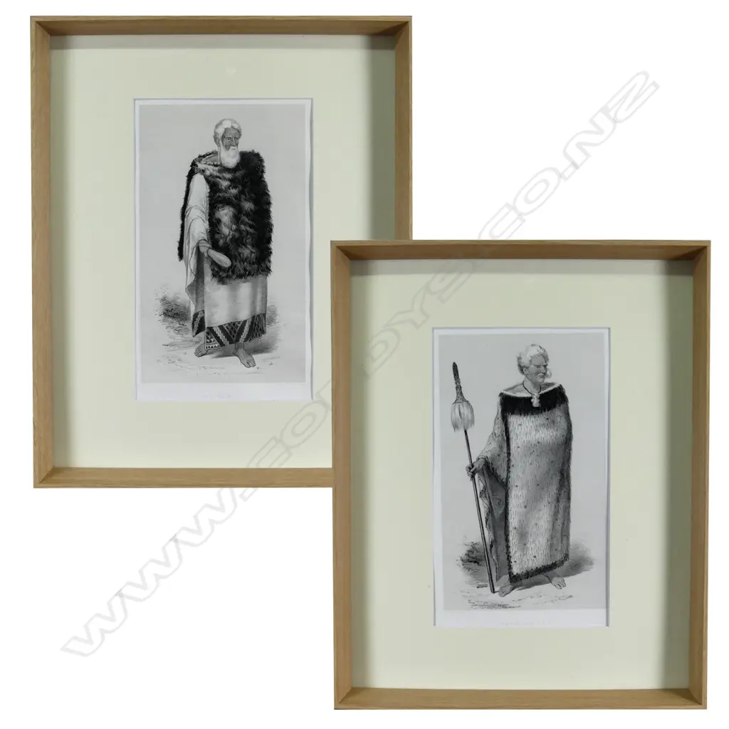 A pair of portraits of Maori chiefs from C.D. Barraud's 'Graphic & Descriptive' Image 1++