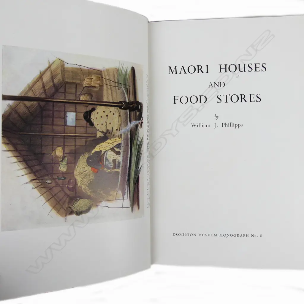 ‘Maori Houses and Food Stores’ by William J. Phillipps Image 1++