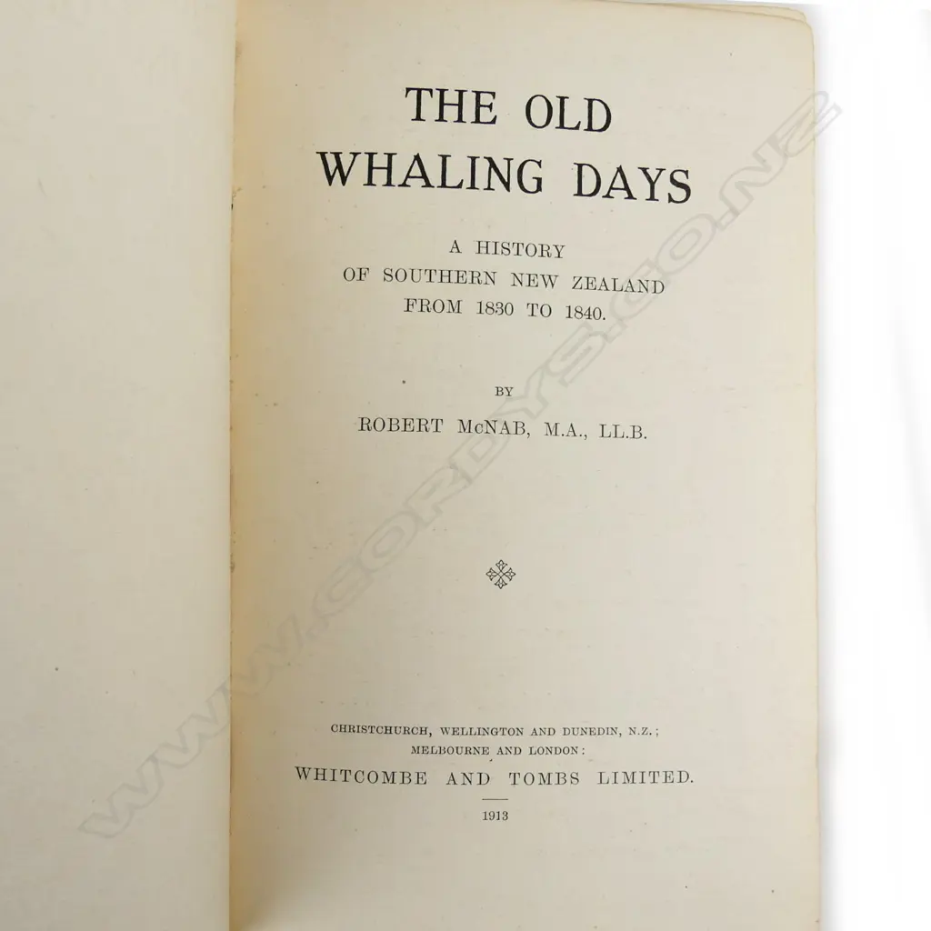 'The Old Whaling Days - A history of Southern New Zealand from 1830 to 1840' Image 1++
