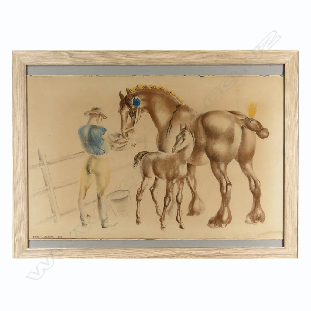 John Skeaping 'Mare and Foal' lithograph from the 'School Print' series Image 1++