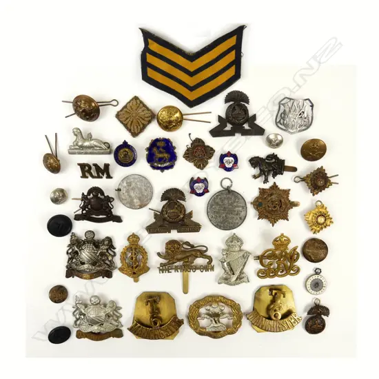 A collection of English military badges