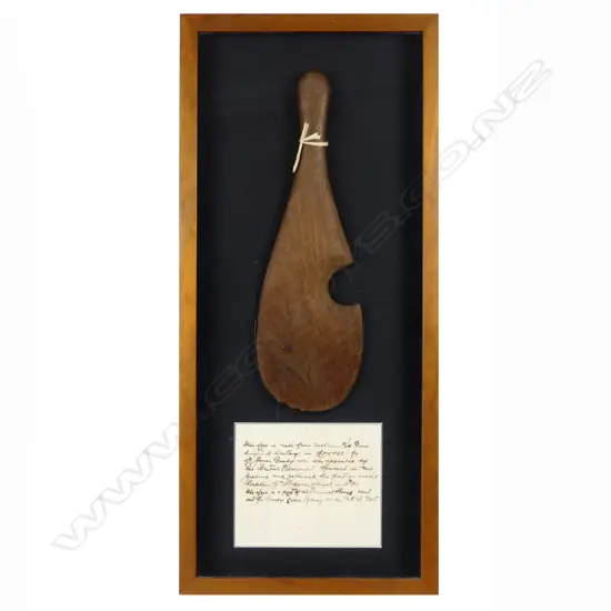 A historic Maori carved patu