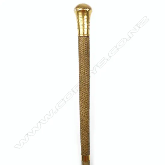 An 1895 presentation "Winner Wellington Cup" horse riding crop